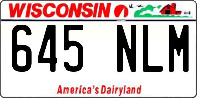 WI license plate 645NLM