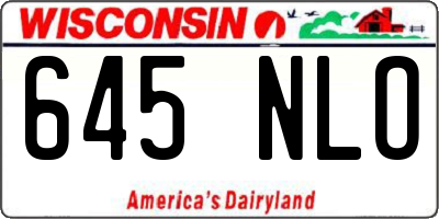 WI license plate 645NLO