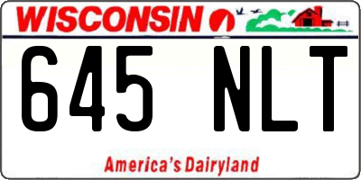 WI license plate 645NLT