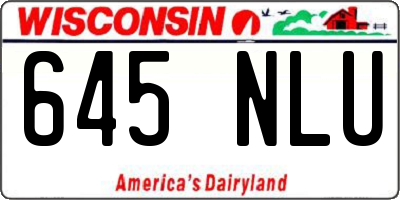 WI license plate 645NLU