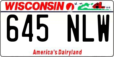 WI license plate 645NLW