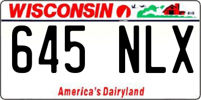 WI license plate 645NLX