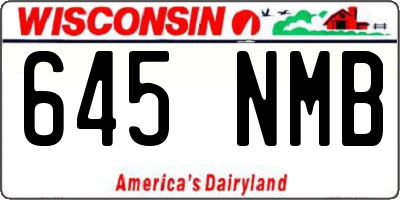 WI license plate 645NMB