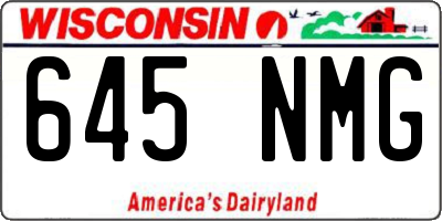WI license plate 645NMG