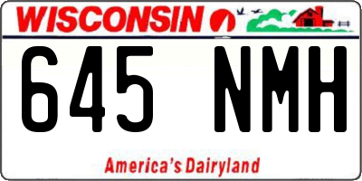 WI license plate 645NMH