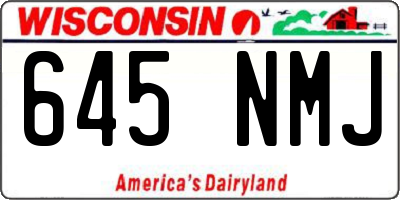WI license plate 645NMJ