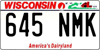 WI license plate 645NMK