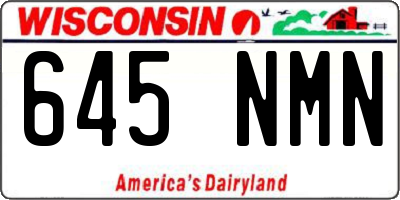 WI license plate 645NMN