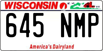 WI license plate 645NMP