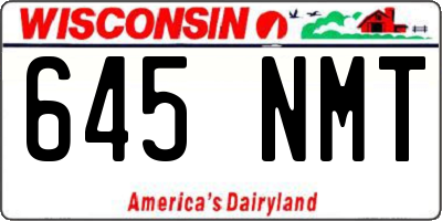 WI license plate 645NMT