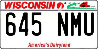 WI license plate 645NMU