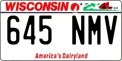 WI license plate 645NMV