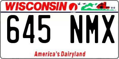 WI license plate 645NMX