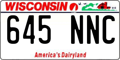 WI license plate 645NNC