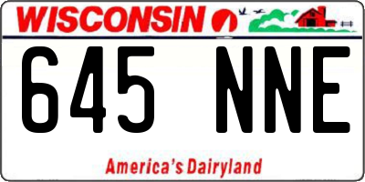 WI license plate 645NNE