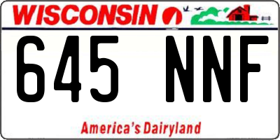 WI license plate 645NNF