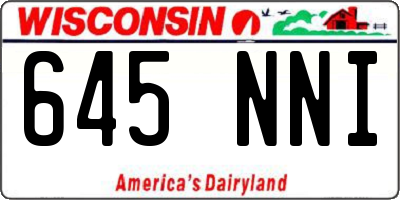 WI license plate 645NNI