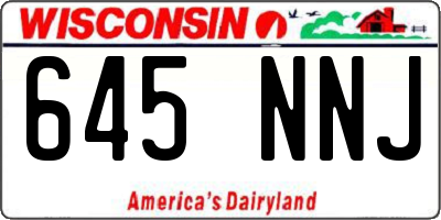 WI license plate 645NNJ