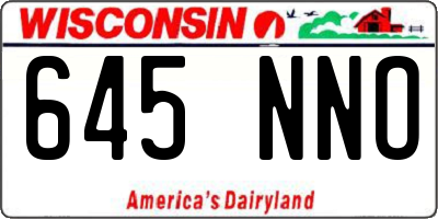 WI license plate 645NNO