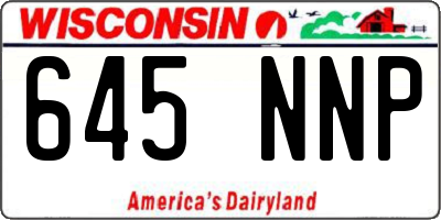 WI license plate 645NNP
