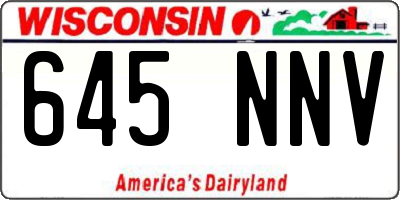 WI license plate 645NNV