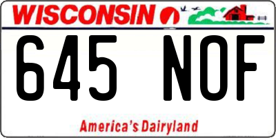 WI license plate 645NOF