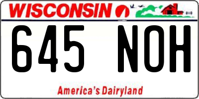 WI license plate 645NOH
