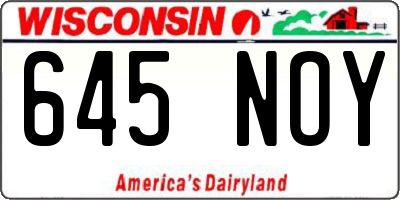 WI license plate 645NOY