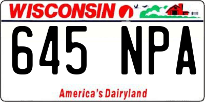 WI license plate 645NPA