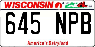 WI license plate 645NPB