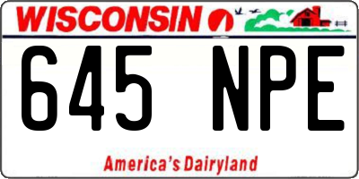 WI license plate 645NPE