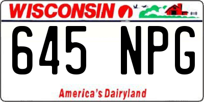 WI license plate 645NPG