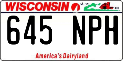 WI license plate 645NPH