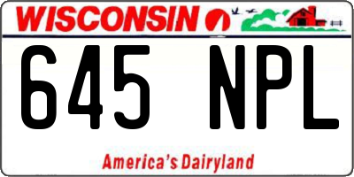 WI license plate 645NPL