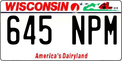 WI license plate 645NPM