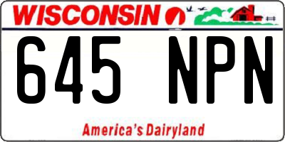 WI license plate 645NPN