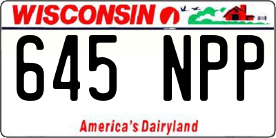 WI license plate 645NPP