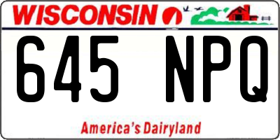 WI license plate 645NPQ
