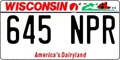 WI license plate 645NPR