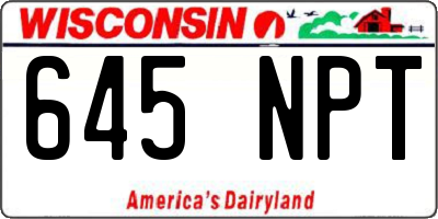 WI license plate 645NPT