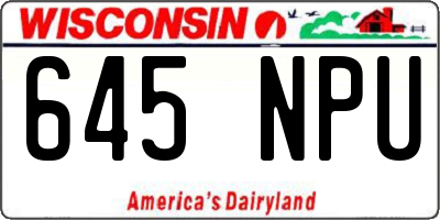 WI license plate 645NPU