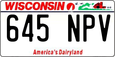 WI license plate 645NPV