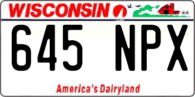 WI license plate 645NPX