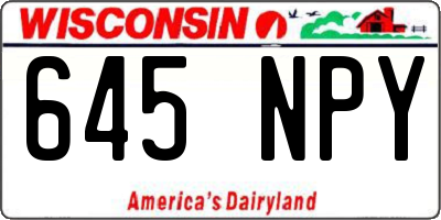 WI license plate 645NPY
