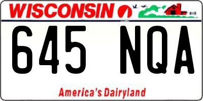 WI license plate 645NQA