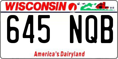 WI license plate 645NQB