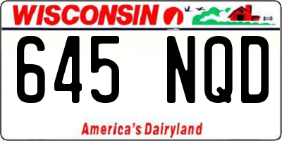 WI license plate 645NQD