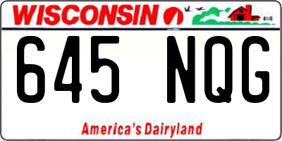WI license plate 645NQG