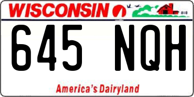 WI license plate 645NQH
