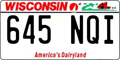 WI license plate 645NQI